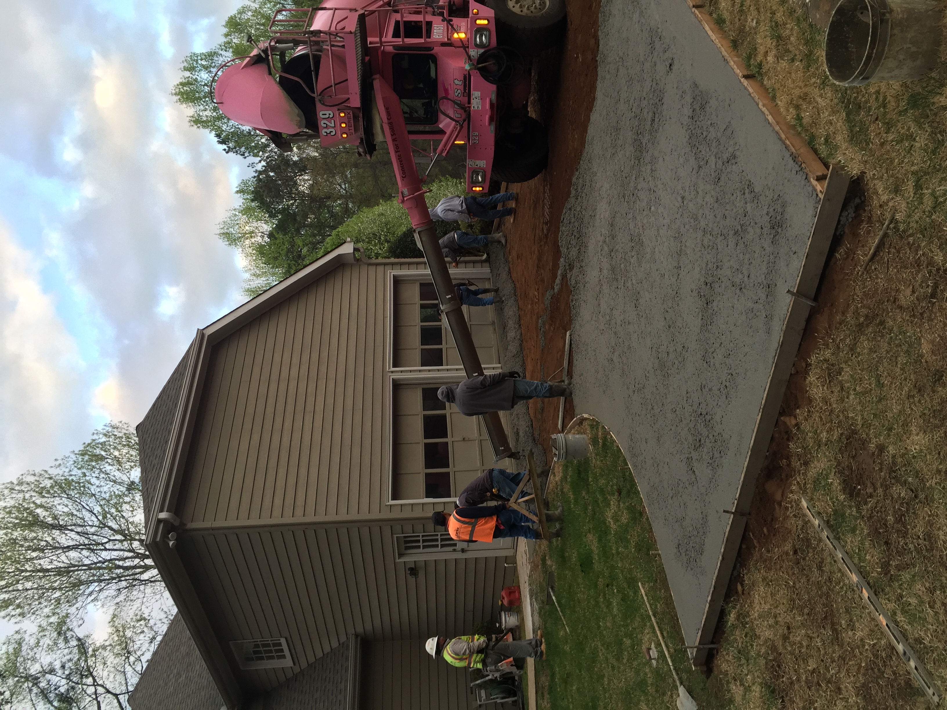 CCS crew pouring a new concrete driveway
