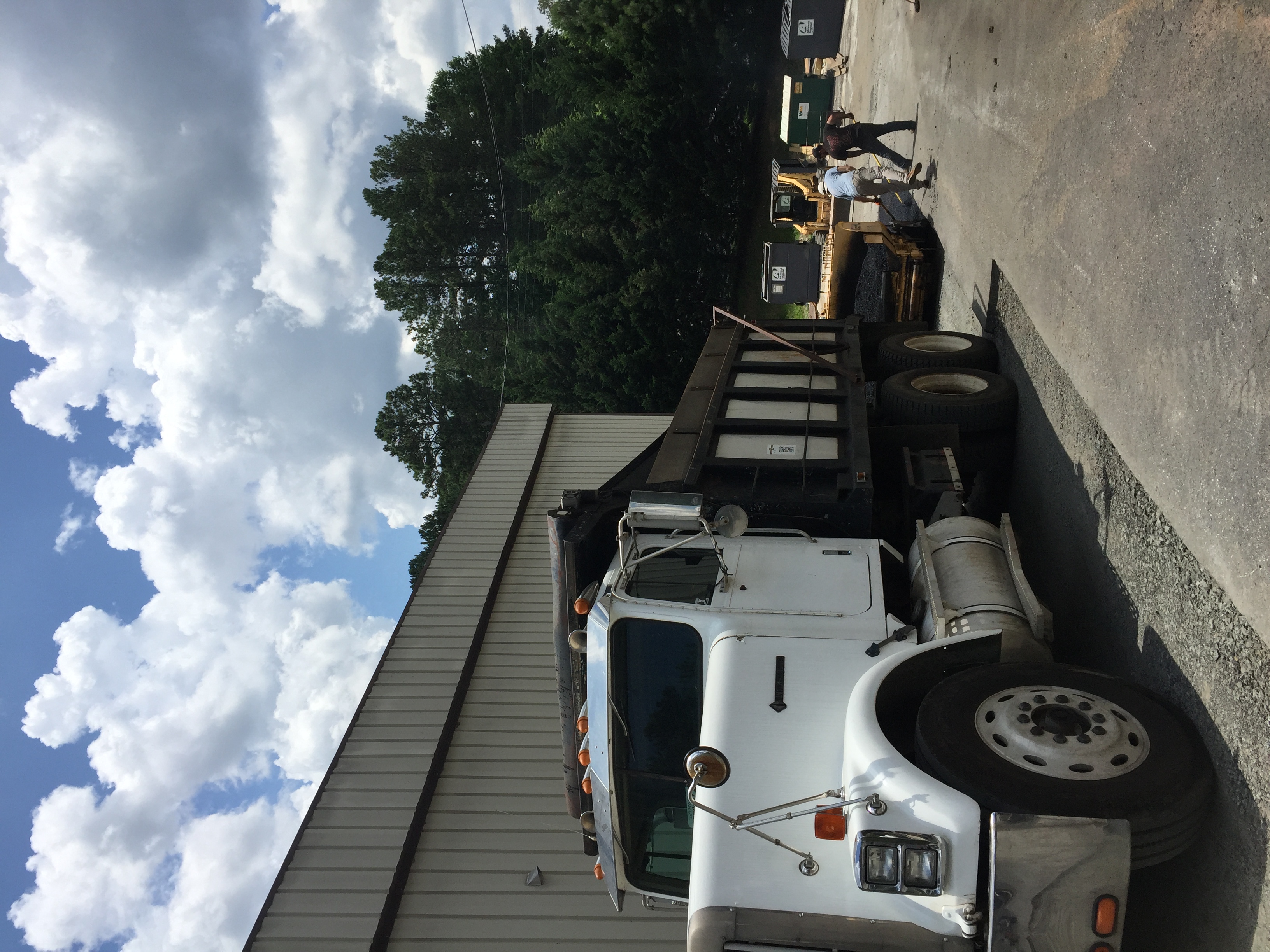CCS truck preparing for asphalt paving.