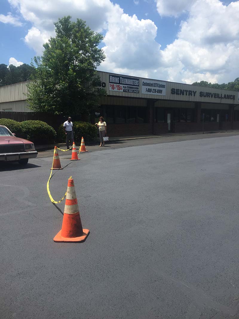 asphalt parking lot