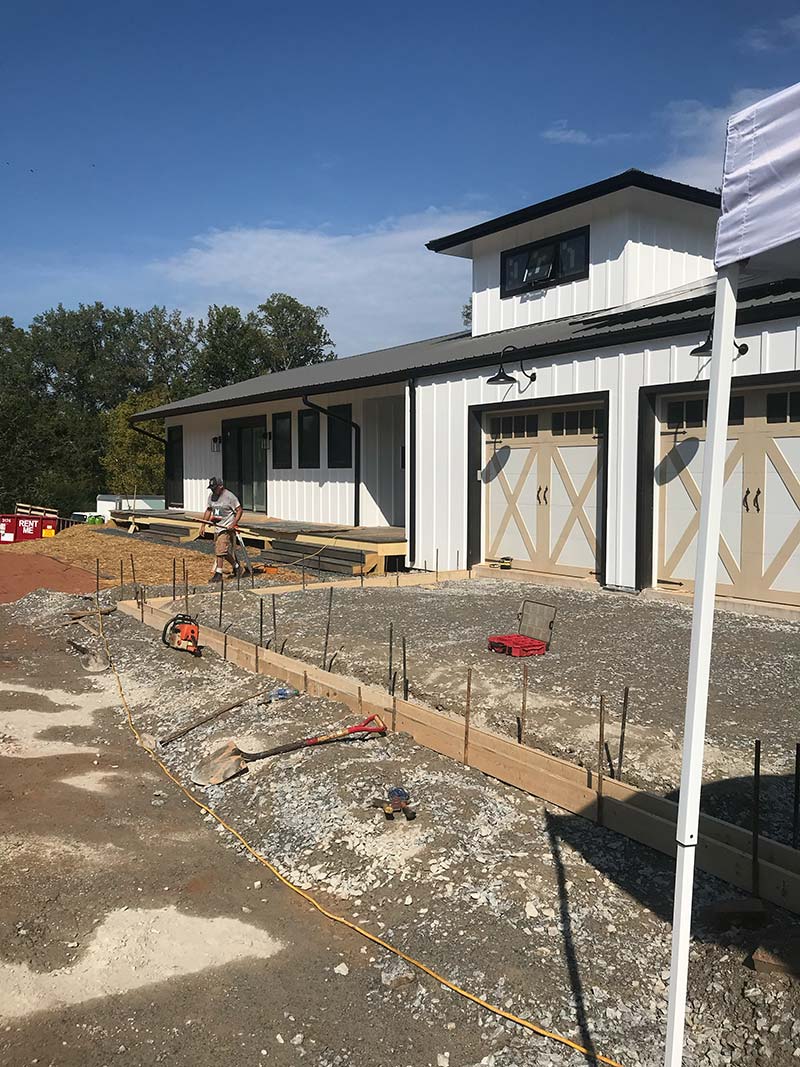 residential concrete driveway