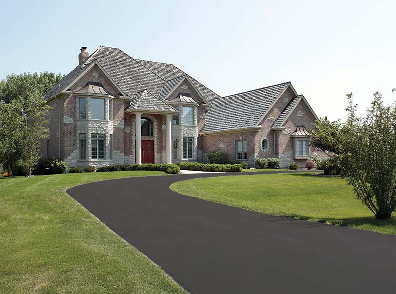 house with asphalt driveway