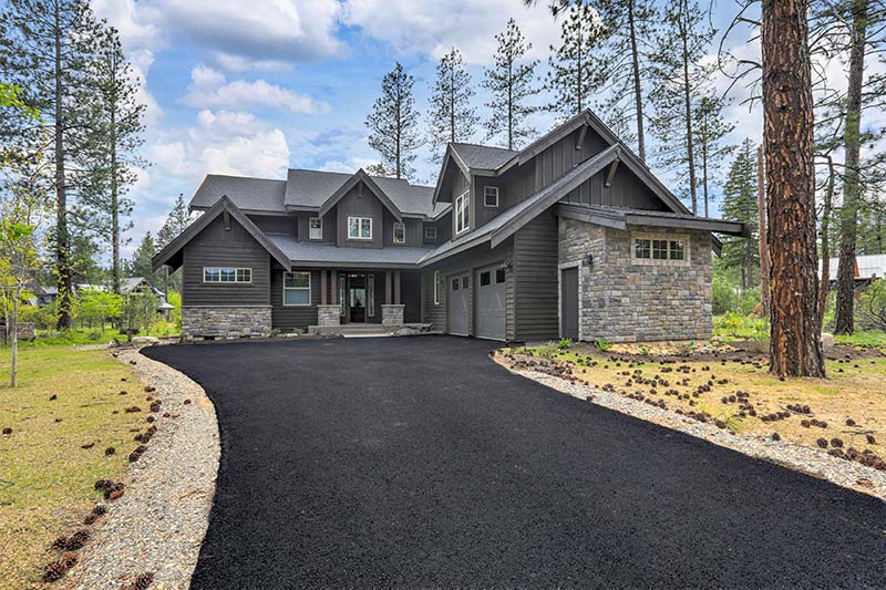 house with asphalt driveway